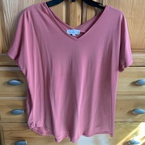 Pink Rose V-Neck Top